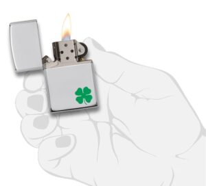 Bit O' Luck Windproof Lighter lit in hand