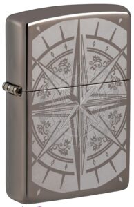 Black Ice Compass Windproof Lighter 3/4 View