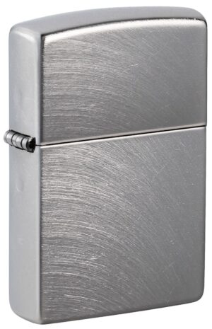 Front shot of Classic Chrome Arch Windproof Lighter standing at a 3/4 angle