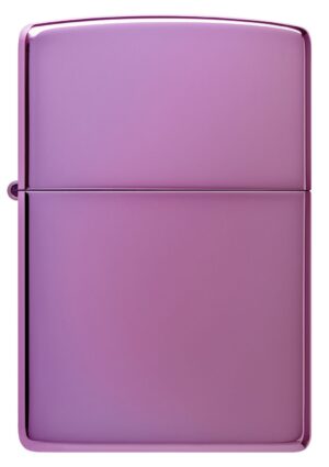 Front view of Classic High Polish Purple Windproof Lighter.