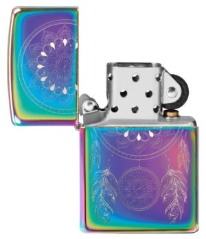 Dream Catcher Windproof Lighter with its lid open and unlit.