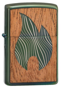 Front shot of Woodchuck Large Flame Windproof Lighter standing at a 3/4 angle.