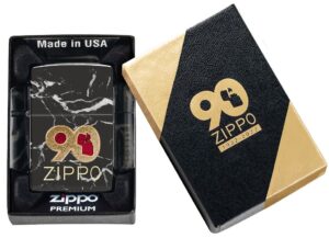 90th Anniversary Commemorative Design Windproof Lighter in its packaging.