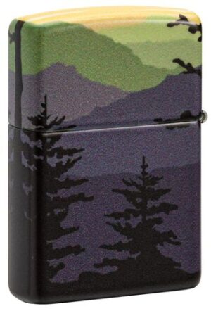 Back shot of Bear Landscape Design Windproof Lighter standing at a 3/4 angle