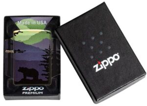 Bear Landscape Design Windproof Lighter in its packaging