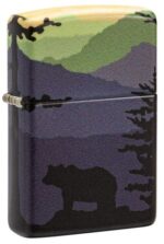 Front shot of Bear Landscape Design Windproof Lighter standing at a 3/4 angle