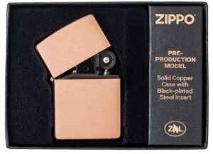 Classic Solid Copper Windproof Lighter in its packaging.