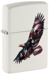 Front view of the Patriotic Eagle Soldiers Lighter shot at a 3/4 angle