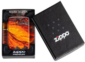 Lava Flow Design Windproof Lighter in its packaging.