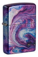 Front shot of Zippo Universe Astro Design Windproof Lighter standing at a 3/4 angle.