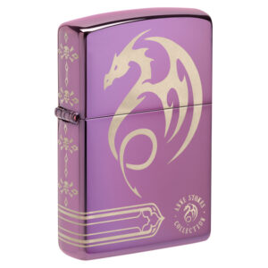 Front shot of Anne Stokes Design Windproof Lighter standing at a 3/4 angle.